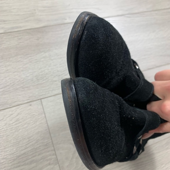 ALL SAINTS BLACK SUEDE ANKLE BOOTIES - Picture 14 of 16